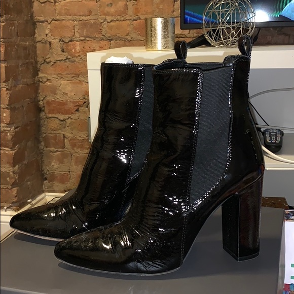 Vince Camuto Patent Leather Booties - Picture 1 of 4